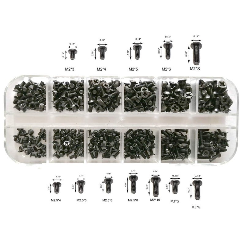 Easycargo 240pcs 12 Sizes Laptop Screws Kit, Notebook Computer Replacement Screws Assortment Kit,M2 M2.5 M3, for Lenovo Toshiba Gateway Samsung HP IBM Dell Sony Acer Asus SSD Hard Disk SATA SSD M.2 - Image 1